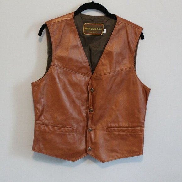 Wellington Other - Wellington Vintage Leather Lined Vest H11184